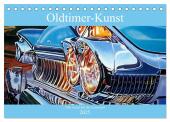 Oldtimer-Kunst - Alte Autos auf der Leinwand (Tischkalender 2025 DIN A5 quer), CALVENDO Monatskalender