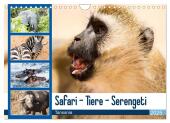 Safari - Tiere - Serengeti (Wandkalender 2025 DIN A4 quer), CALVENDO Monatskalender