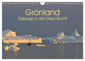 Grönland: Eisberge in der Disko Bucht (Wandkalender 2025 DIN A4 quer), CALVENDO Monatskalender