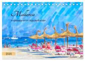 Mallorca - Impressionen in Aquarellfarben (Tischkalender 2025 DIN A5 quer), CALVENDO Monatskalender