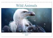 Wild Animals - Wilde Tiere (Wandkalender 2025 DIN A4 quer), CALVENDO Monatskalender