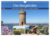 Die Bergstraße - Sehenswerte Städte, Natur und weite Ausblicke (Wandkalender 2025 DIN A4 quer), CALVENDO Monatskalender
