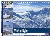 WinterIdylle Unterwegs im Saastal (Tischkalender 2025 DIN A5 quer), CALVENDO Monatskalender