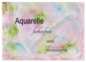 Aquarelle - farbenfroh und fantasievoll (Tischkalender 2025 DIN A5 quer), CALVENDO Monatskalender