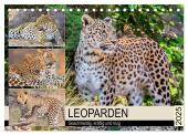 Leoparden. Geschmeidig, kräftig und klug (Tischkalender 2025 DIN A5 quer), CALVENDO Monatskalender