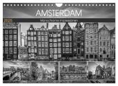 AMSTERDAM Monochrome Impressionen (Wandkalender 2025 DIN A4 quer), CALVENDO Monatskalender