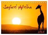 Safari Afrika (Tischkalender 2025 DIN A5 quer), CALVENDO Monatskalender