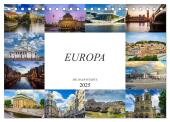 Europa Die Hauptstädte (Tischkalender 2025 DIN A5 quer), CALVENDO Monatskalender