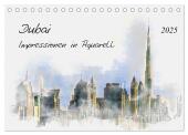 Dubai - Impressionen in Aquarell (Tischkalender 2025 DIN A5 quer), CALVENDO Monatskalender