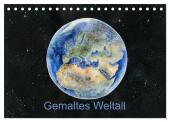 Gemaltes Weltall (Tischkalender 2025 DIN A5 quer), CALVENDO Monatskalender