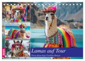 Lamas auf Tour. Perus flauschige Fashion-Ikonen (Tischkalender 2025 DIN A5 quer), CALVENDO Monatskalender