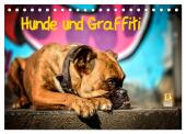 Hunde und Graffiti (Tischkalender 2025 DIN A5 quer), CALVENDO Monatskalender
