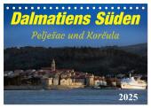 Dalmatiens Süden, Peljesac und Korcula (Tischkalender 2025 DIN A5 quer), CALVENDO Monatskalender