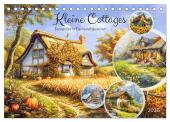 Kleine Cottages - Romantische Fantasiehäuschen (Tischkalender 2025 DIN A5 quer), CALVENDO Monatskalender