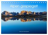 Alpen gespiegelt (Tischkalender 2025 DIN A5 quer), CALVENDO Monatskalender