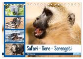 Safari - Tiere - Serengeti (Tischkalender 2025 DIN A5 quer), CALVENDO Monatskalender