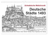 Schedelsche Weltchronik Deutsche Städte 1493 (Wandkalender 2025 DIN A4 quer), CALVENDO Monatskalender