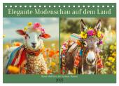 Elegante Modenschau auf dem Land. Bauernhoftiere als Fashion-Ikonen (Tischkalender 2025 DIN A5 quer), CALVENDO Monatskal