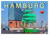Hamburg - meine Stadt mit viel Herz (Tischkalender 2025 DIN A5 quer), CALVENDO Monatskalender