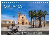Malaga - andalusische Mittelmeerküste (Tischkalender 2025 DIN A5 quer), CALVENDO Monatskalender