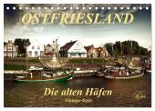 Ostfriesland - die alten Häfen, Vintage-Style (Tischkalender 2025 DIN A5 quer), CALVENDO Monatskalender
