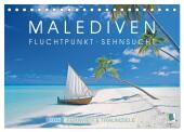 Die Malediven: Fluchtpunkt Sehnsucht (Tischkalender 2025 DIN A5 quer), CALVENDO Monatskalender