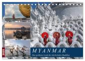 Myanmar, das goldene Land des lächelnden Buddhas (Tischkalender 2025 DIN A5 quer), CALVENDO Monatskalender