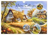 Kleine Cottages - Romantische Fantasiehäuschen (Wandkalender 2025 DIN A4 quer), CALVENDO Monatskalender