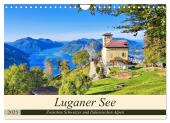 Luganer See - Zwischen Schweizer und Italienischen Alpen (Wandkalender 2025 DIN A4 quer), CALVENDO Monatskalender