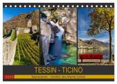 Tessin - Ticino (Tischkalender 2025 DIN A5 quer), CALVENDO Monatskalender