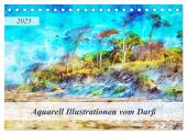 Aquarell Illustrationen vom Darß (Tischkalender 2025 DIN A5 quer), CALVENDO Monatskalender