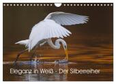 Eleganz in Weiß - Der Silberreiher (Wandkalender 2025 DIN A4 quer), CALVENDO Monatskalender