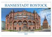 Hansestadt Rostock Historischer Stadtkern bis Warnemünde (Wandkalender 2025 DIN A4 quer), CALVENDO Monatskalender