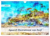 Aquarell Illustrationen vom Darß (Wandkalender 2025 DIN A4 quer), CALVENDO Monatskalender