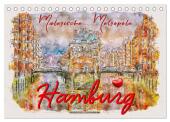 Hamburg - malerische Metropole (Tischkalender 2025 DIN A5 quer), CALVENDO Monatskalender