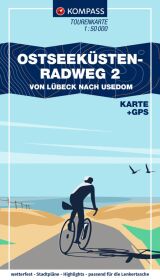 KOMPASS Fahrrad-Tourenkarte Ostseeküstenradweg 2, von Lübeck bis Usedom 1:50.000