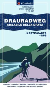 KOMPASS Fahrrad-Tourenkarte Drauradweg - Ciclabile della Drava 1:50.000