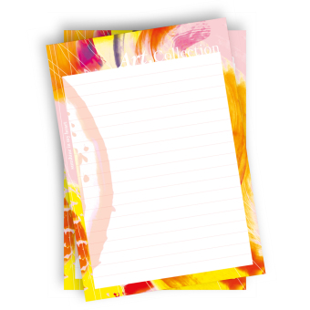 Notizblock-Set DIN A5. 2 Notizblöcke 50 Seiten pro Block im A5-Format mit farbenfrohen Design aus der Art.Collection von