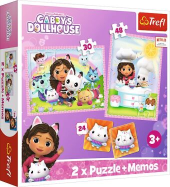 2 in 1 Puzzles + Memo - Gabby's Dollhouse