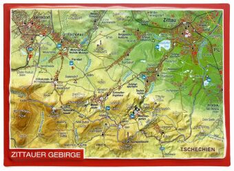 Zittauer Gebirge, Reliefpostkarte