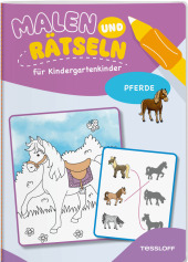Malen und Rätseln für Kindergartenkinder. Pferde