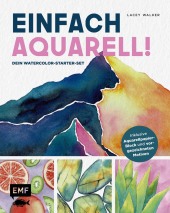 Einfach Aquarell! Dein Watercolor-Starter-Set mit Anleitungen inklusive Aquarellpapier-Block und vorgezeichneten Motiven